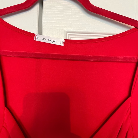 Beautiful bright Red midi dress size 2X - Picture 3 of 4